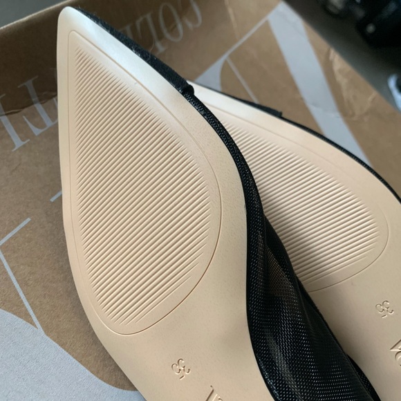 NEW ZARA BLACK MESH SUEDE POINTY BALLET FLATS 6 - Picture 6 of 7